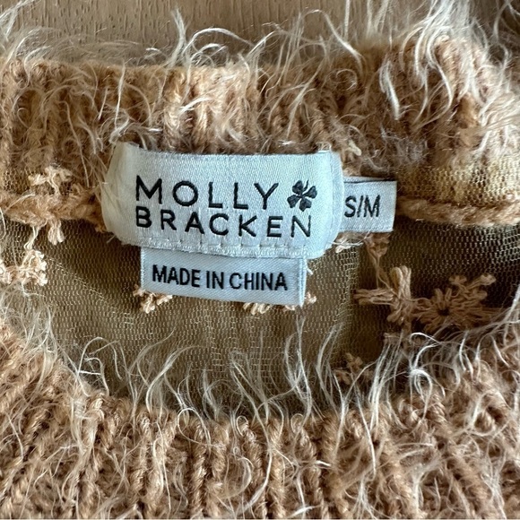 Molly Bracken Cozy Soft Eyelash Sweater with Lace Inset at Back - Picture 2 of 7